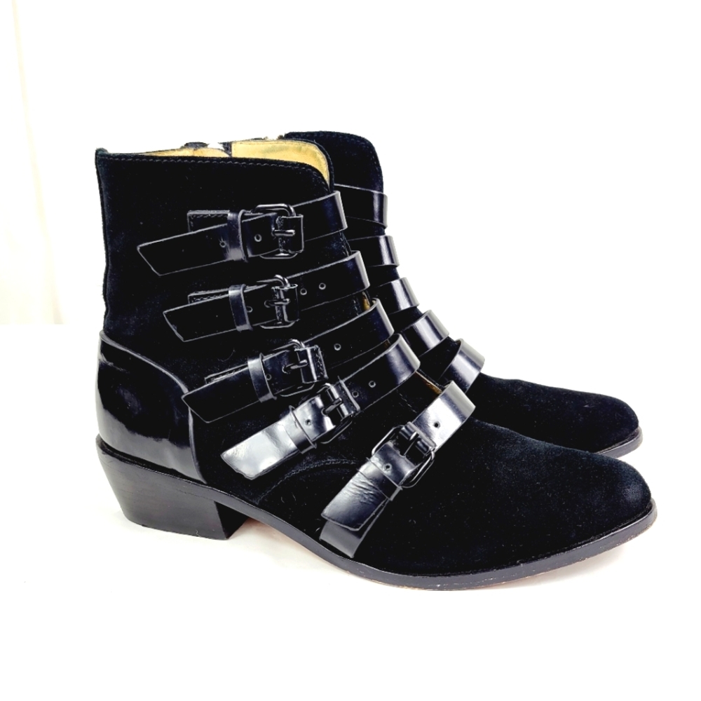 L.A.M.B suede booties